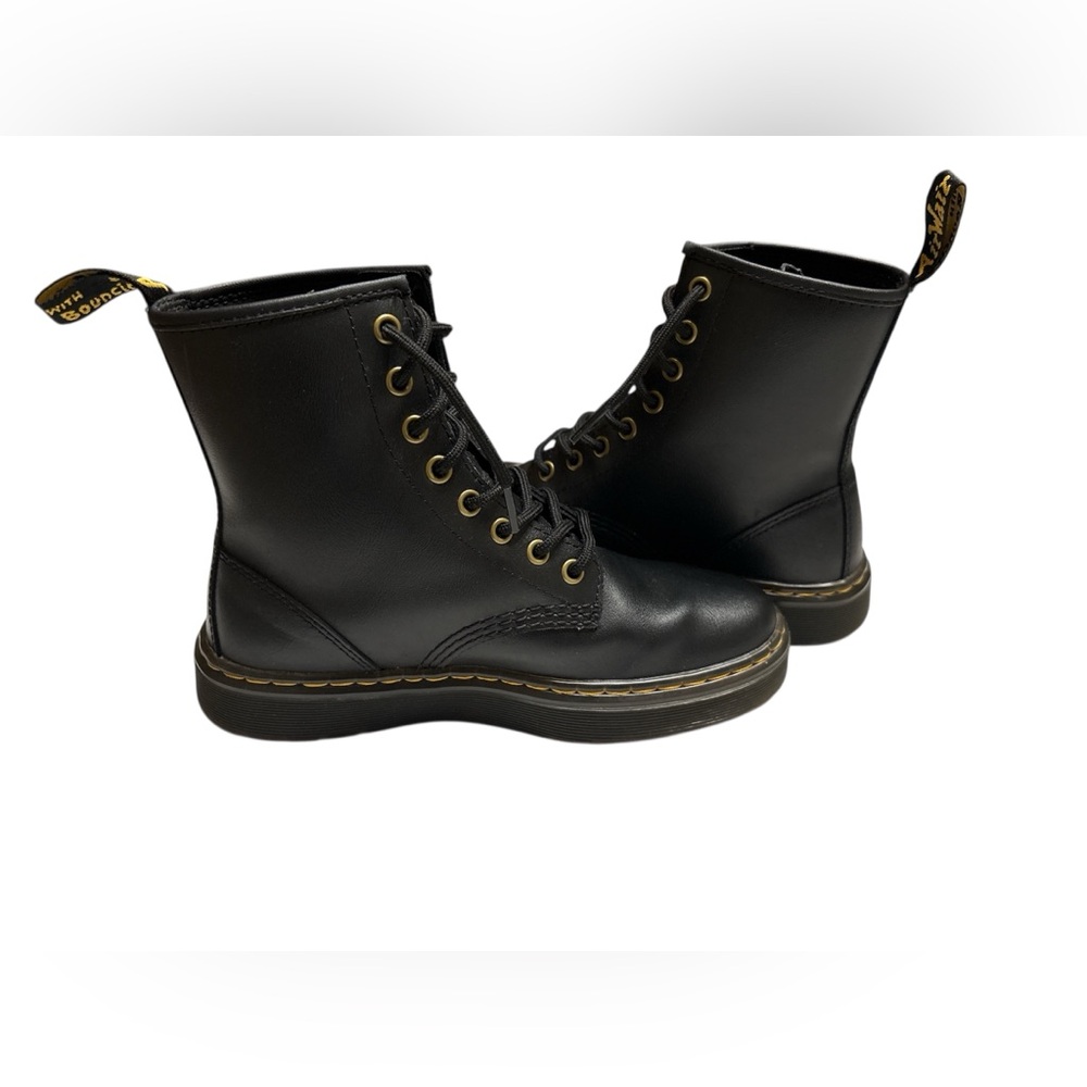 Dr. Martens Zavala Combat Women’s Leather Boots,Black,Size 6